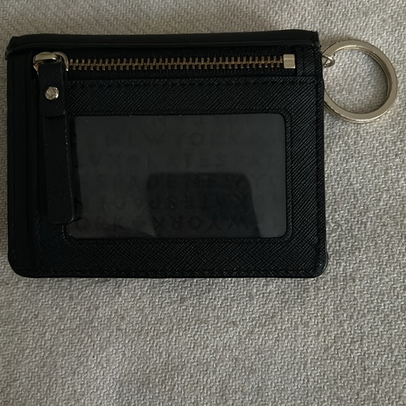 Black Kate Spade card holder with ID window - Picture 2 of 5
